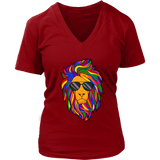 Lion with Rainbow Mane T-Shirt - Cool Wild Animal T Shirt - Womens Plus Size up to 4X