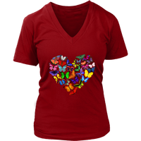 Womens Heart Full of Butterflies T-Shirt Mother's Day Tee Plus Size Up to 4X