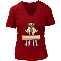 Funny Pommel Horse Dog Gymnast Tshirt - Gymnastics Tee - Womens Plus Size Up To 4X