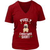 Pugly Ugly Pug Dog Tshirt - Christmas Doggy T-Shirt - Womens Plus Size Up To 4X