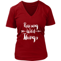 Raising Wild Things T-Shirt - Mom Novelty Shirt - Parenting Tshirt - Womens Plus Size Up To 4X