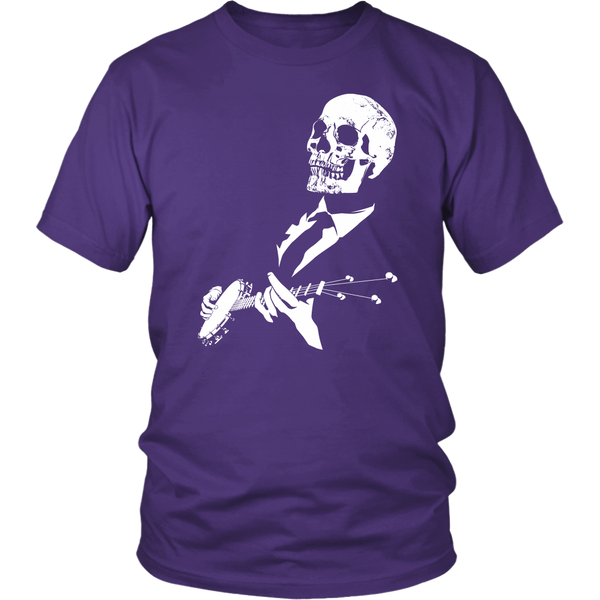 Banjo Playing Skull Men's T-Shirt - Funny Tshirt - Band Music Tee